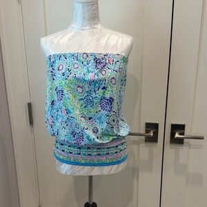Lilly Pulitzer Adella Top in Blue Ibiza size Small